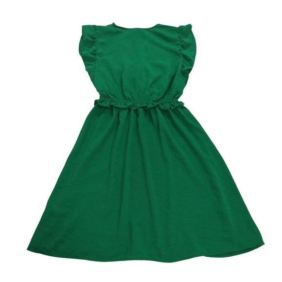 Monteau Womens Green Ruffle Sleeve Midi Dress S Polyester, NWT. - Picture 2 of 7